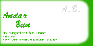 andor bun business card
